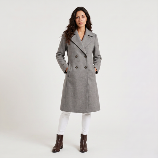Women's Long Double-Breasted Coat