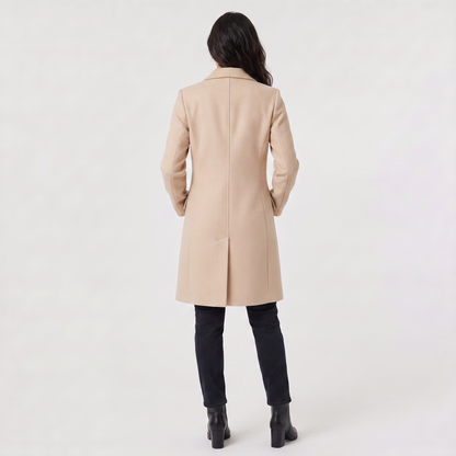 Women's Double-Breasted Coat Classic Tailored Outerwear