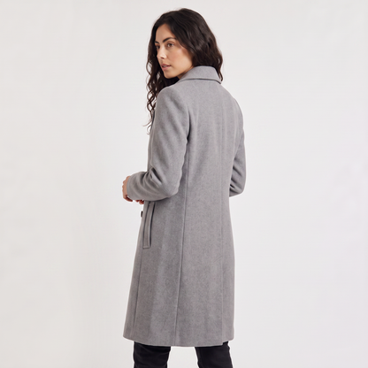 Wool Blend Breasted Coat for Women