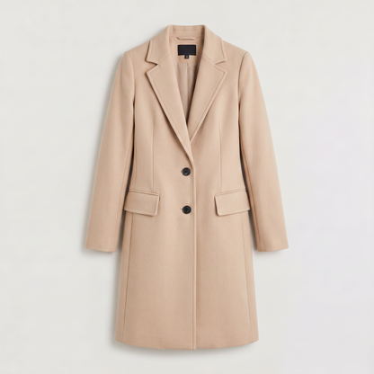 Women's Double-Breasted Coat Classic Tailored Outerwear