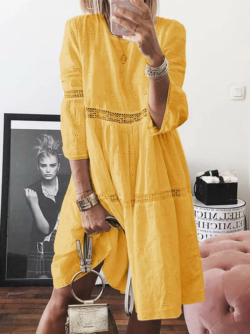 Relaxed Fit Summer Short Sleeve Dress for Women