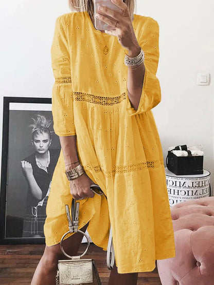 Relaxed Fit Summer Short Sleeve Dress for Women