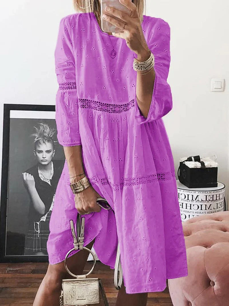 Relaxed Fit Summer Short Sleeve Dress for Women