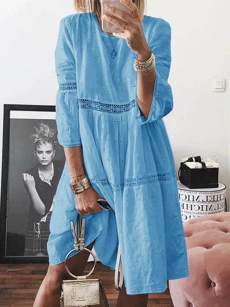 Relaxed Fit Summer Short Sleeve Dress for Women
