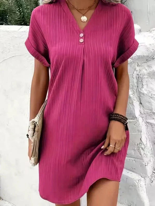 V-Neck Short Sleeve Dress for Women