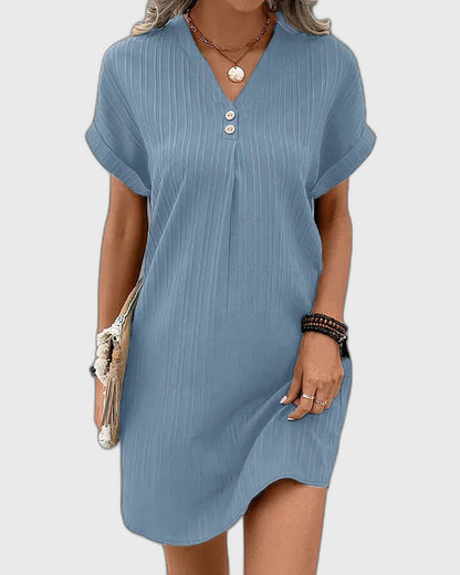 V-Neck Short Sleeve Dress for Women