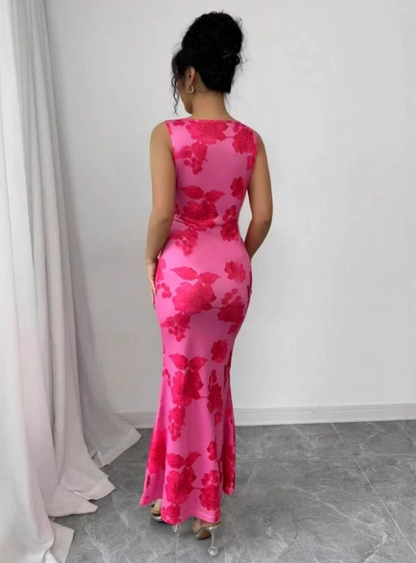 Floral Flowing Full-Length Elegant Maxi Dress for Women
