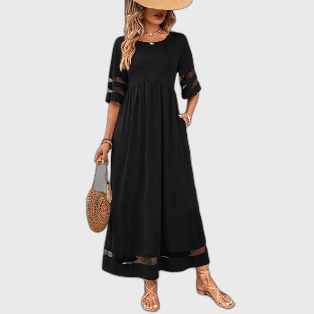 Flowing Fitted Full-Length Maxi Dress for Women