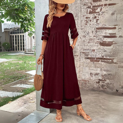 Flowing Fitted Full-Length Maxi Dress for Women
