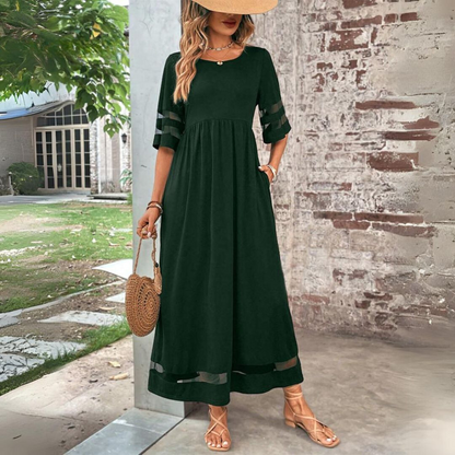 Flowing Fitted Full-Length Maxi Dress for Women