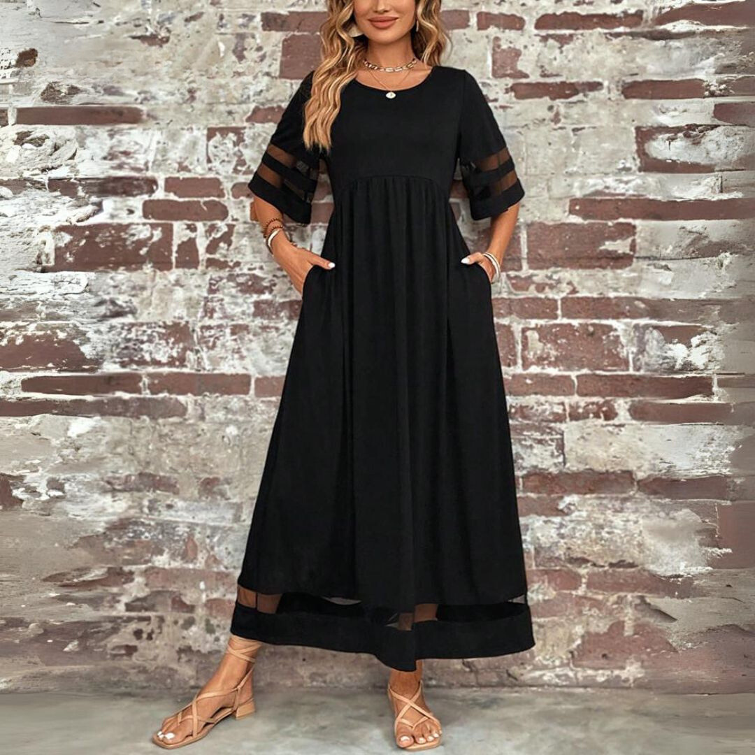 Flowing Fitted Full-Length Maxi Dress for Women