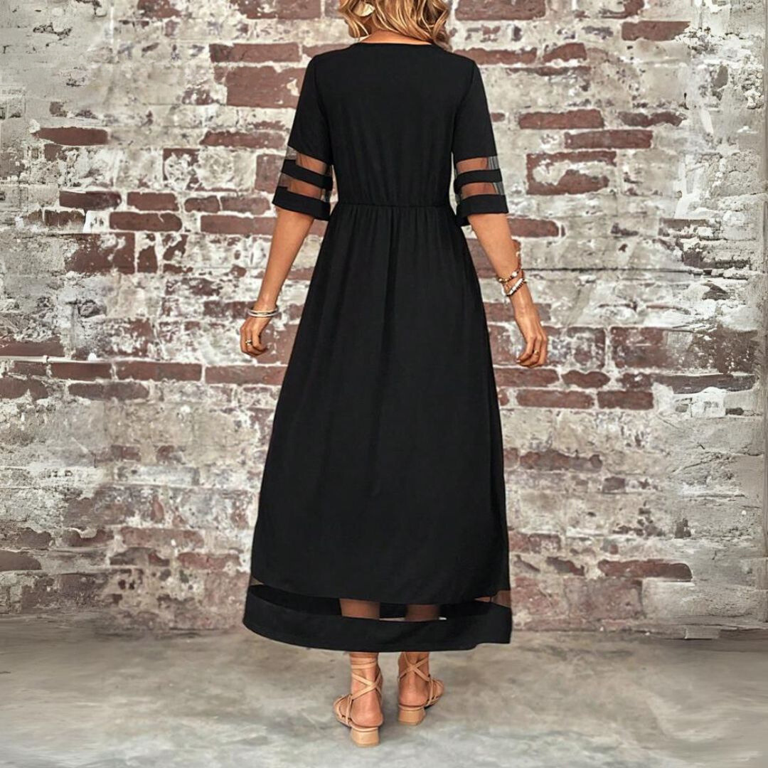 Flowing Fitted Full-Length Maxi Dress for Women
