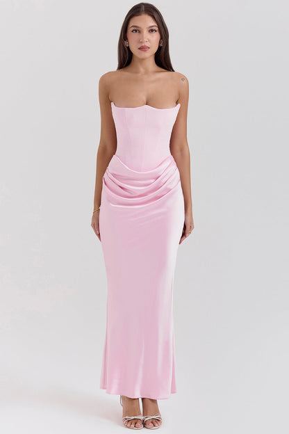 Flowing Full-Length Maxi Dress with Strapless for Women