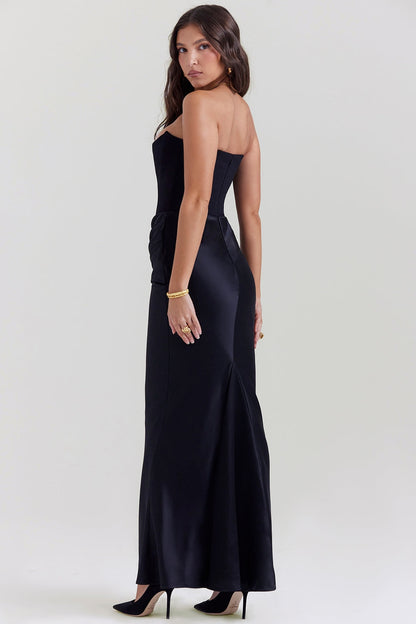 Flowing Full-Length Maxi Dress with Strapless for Women