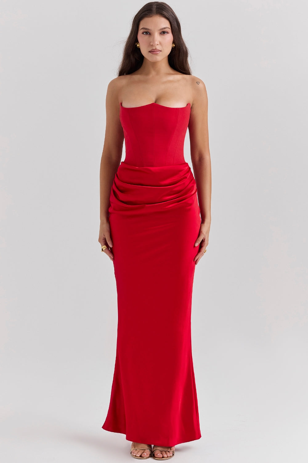 Flowing Full-Length Maxi Dress with Strapless for Women