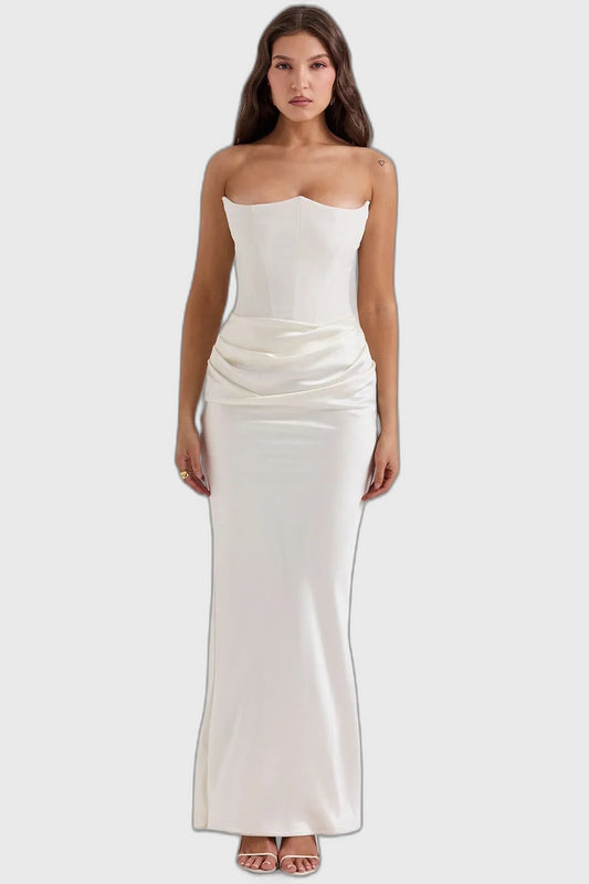 Flowing Full-Length Maxi Dress with Strapless for Women