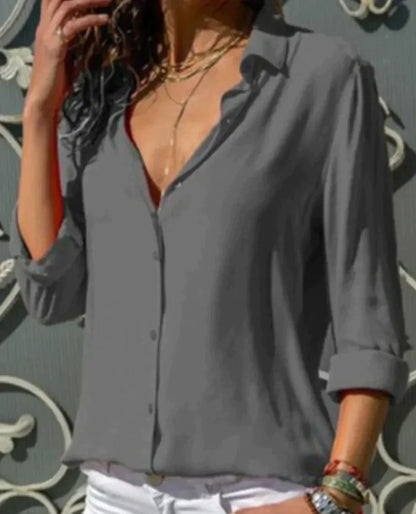 Satin Long Sleeve Blouse for Women