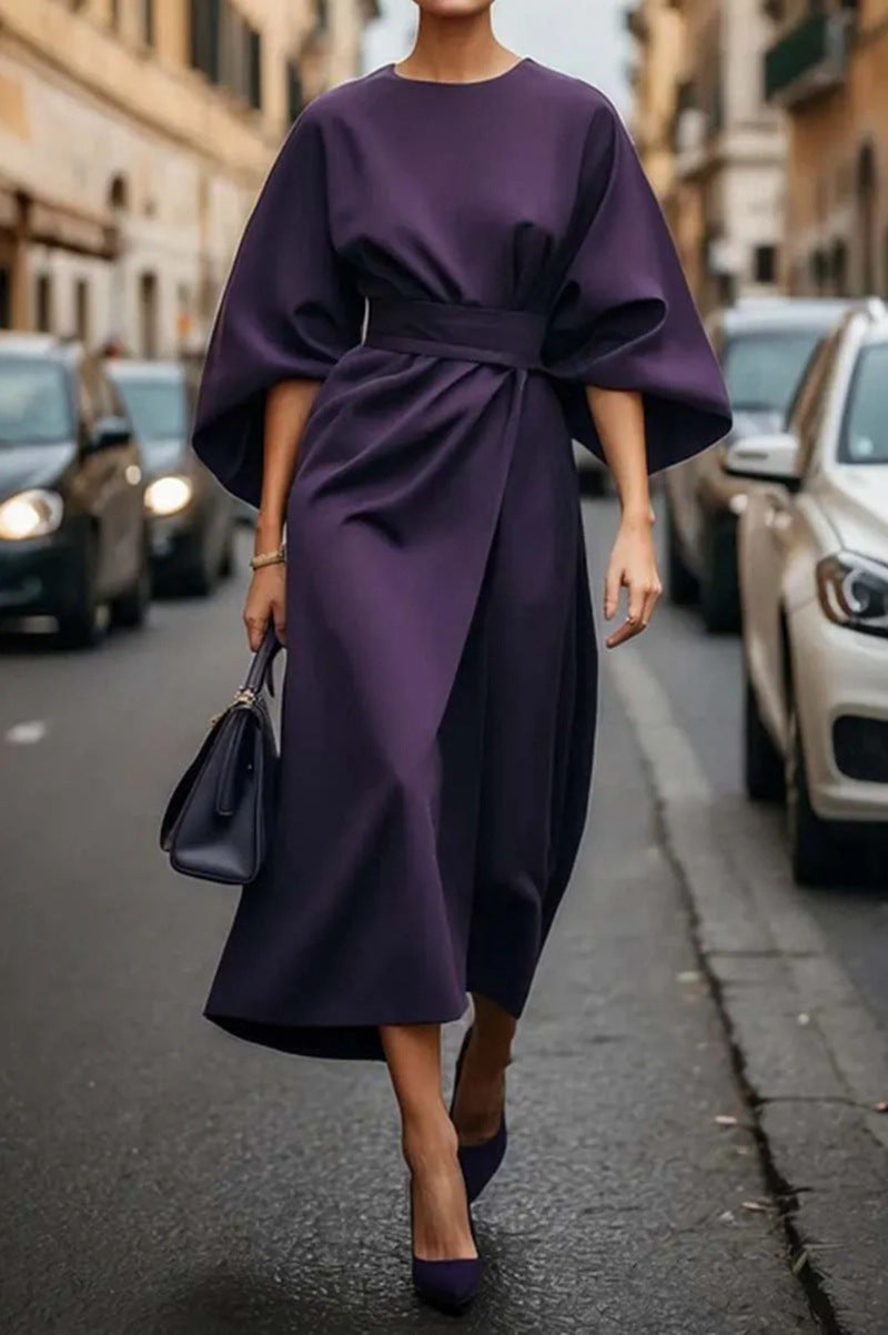 Wide Sleeve Midi Dress for Women
