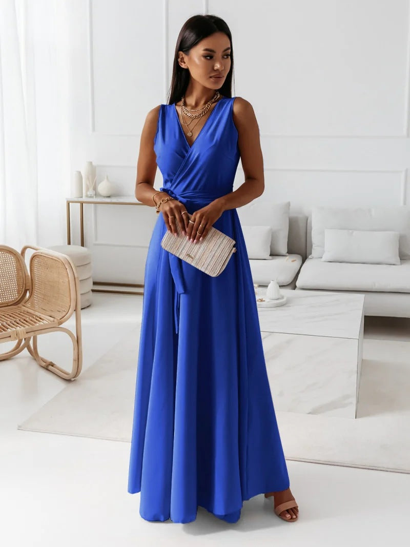 Asymmetric Fitted Full-Length Maxi Dress with One-Shoulder for Women