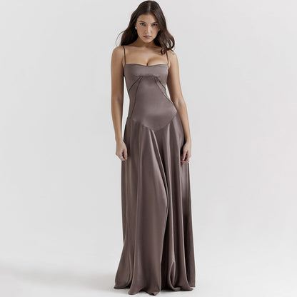 Full-Length Spaghetti Strap Maxi Dress for Women