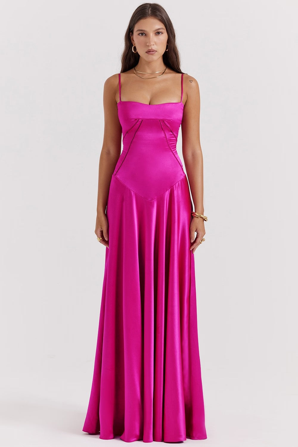 Full-Length Spaghetti Strap Maxi Dress for Women