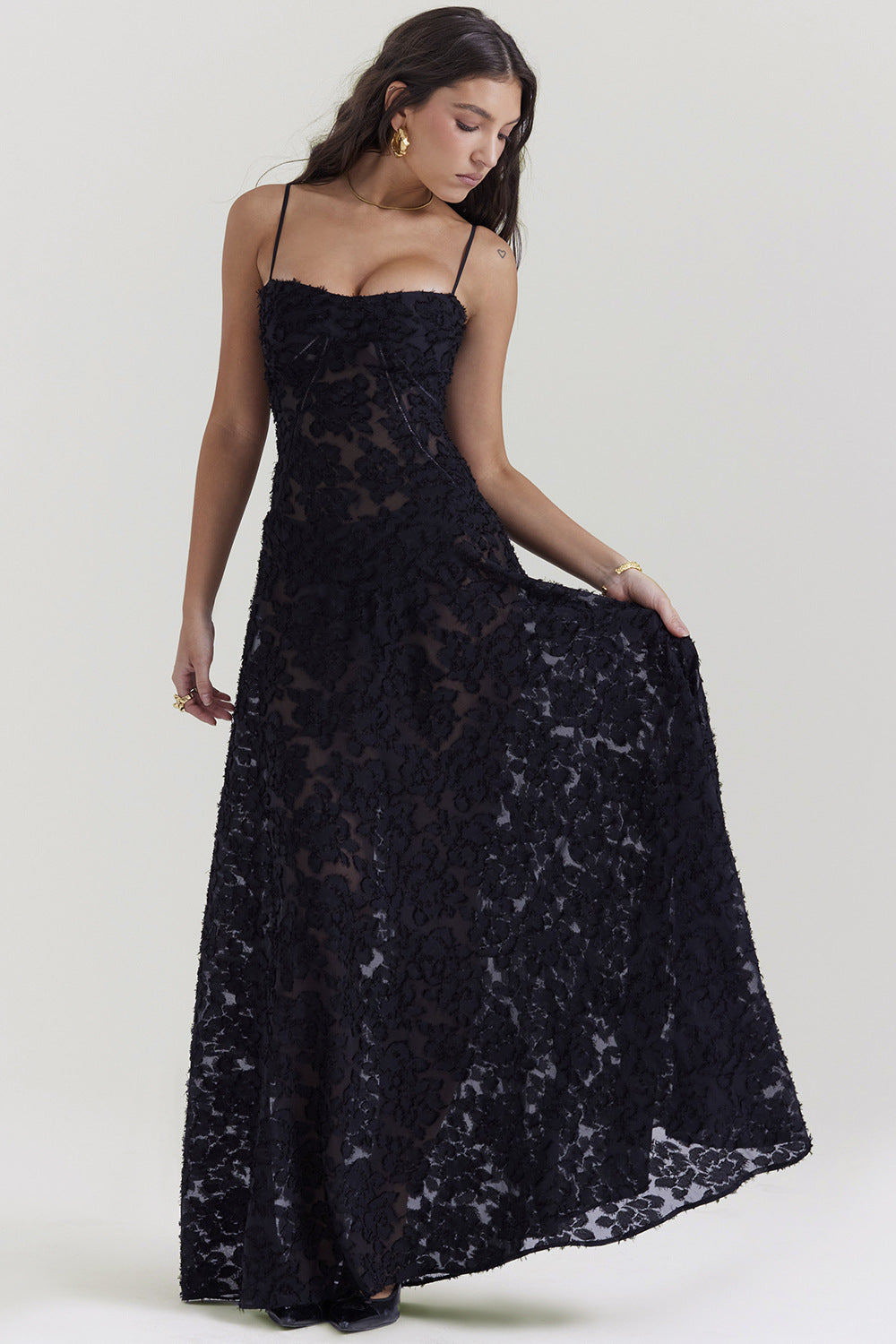 Full-Length Spaghetti Strap Maxi Dress for Women