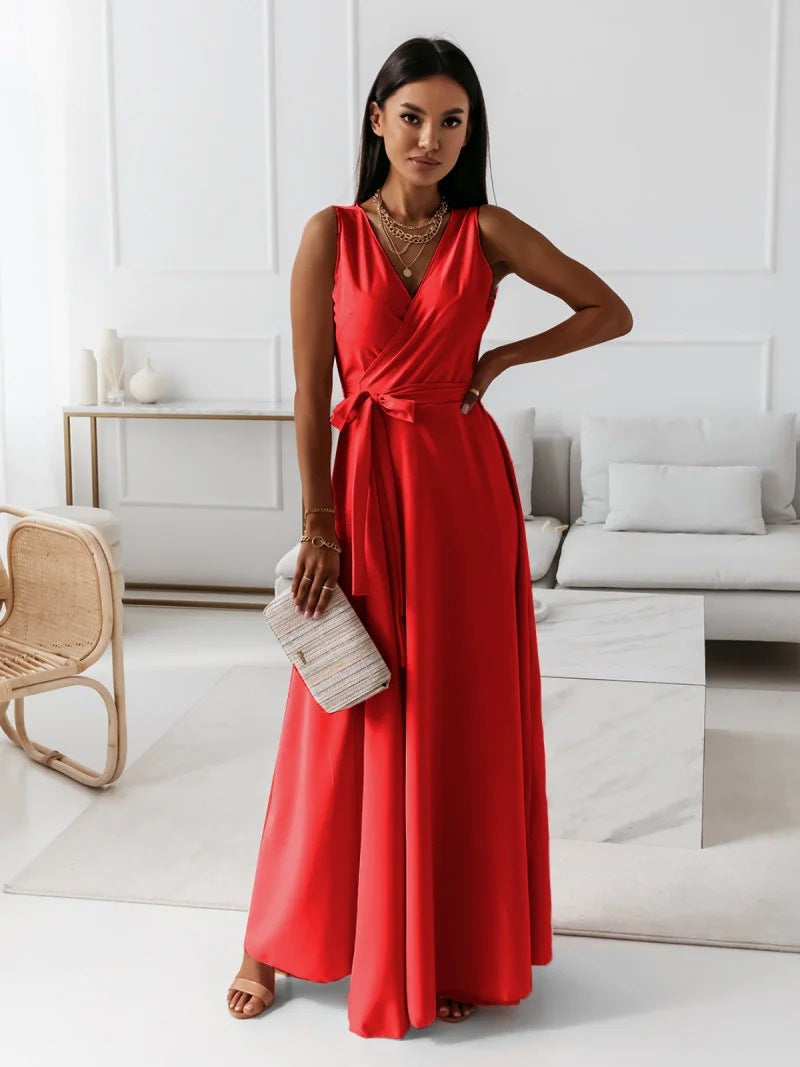 Asymmetric Fitted Full-Length Maxi Dress with One-Shoulder for Women