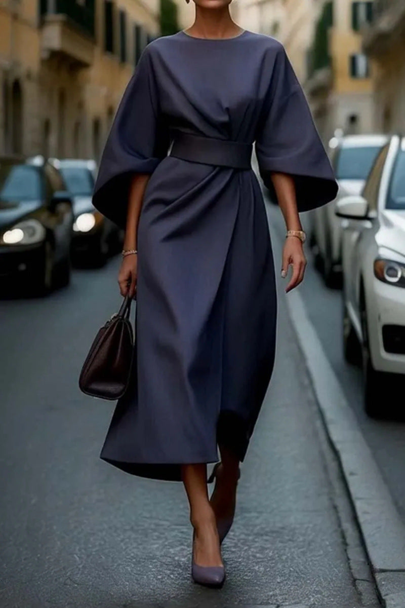 Wide Sleeve Midi Dress for Women