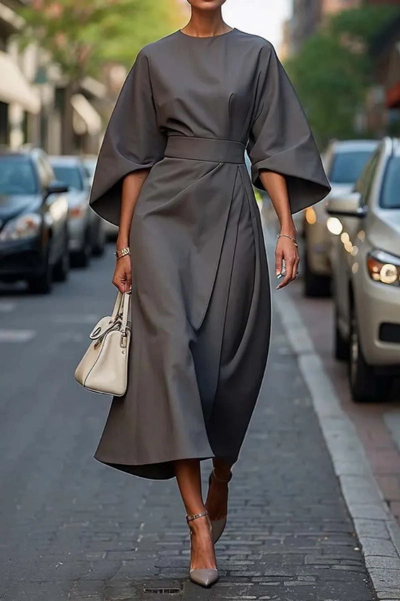 Wide Sleeve Midi Dress for Women