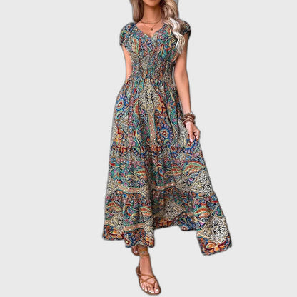 Flowing Full-Length Boho Maxi Dress for Women