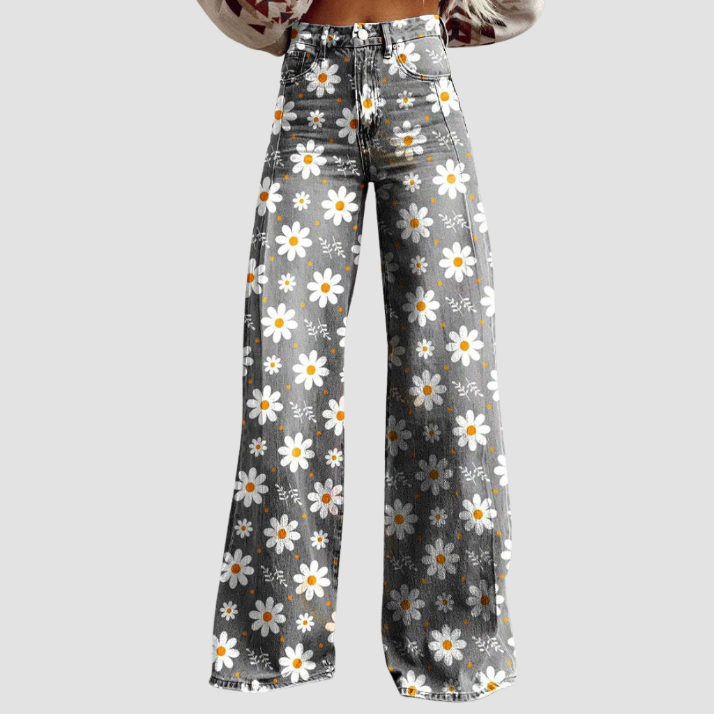 Wide Leg Trousers Printed Boho Floral & Pattern for Women