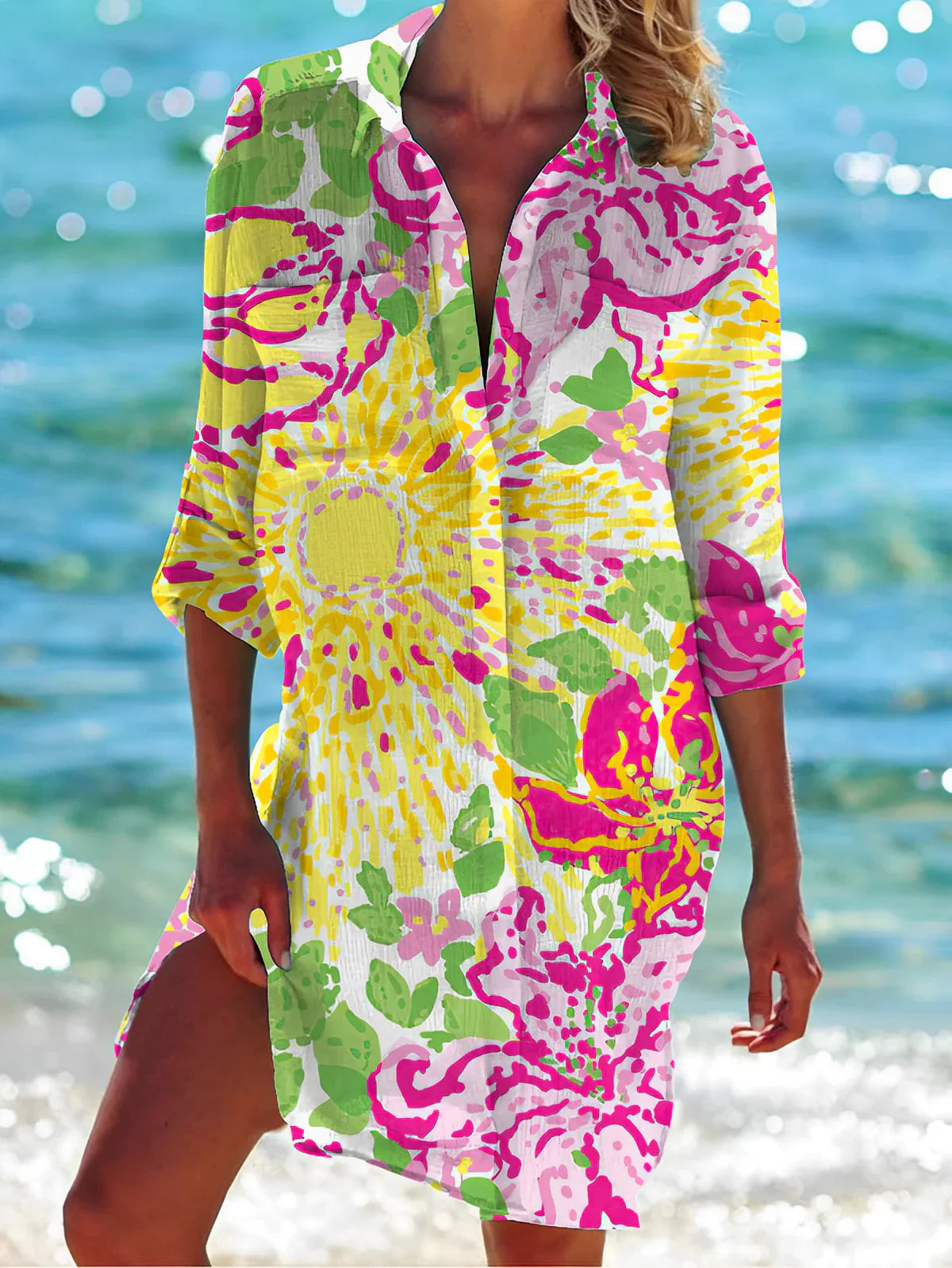 Printed Long Sleeve Blouse for Women