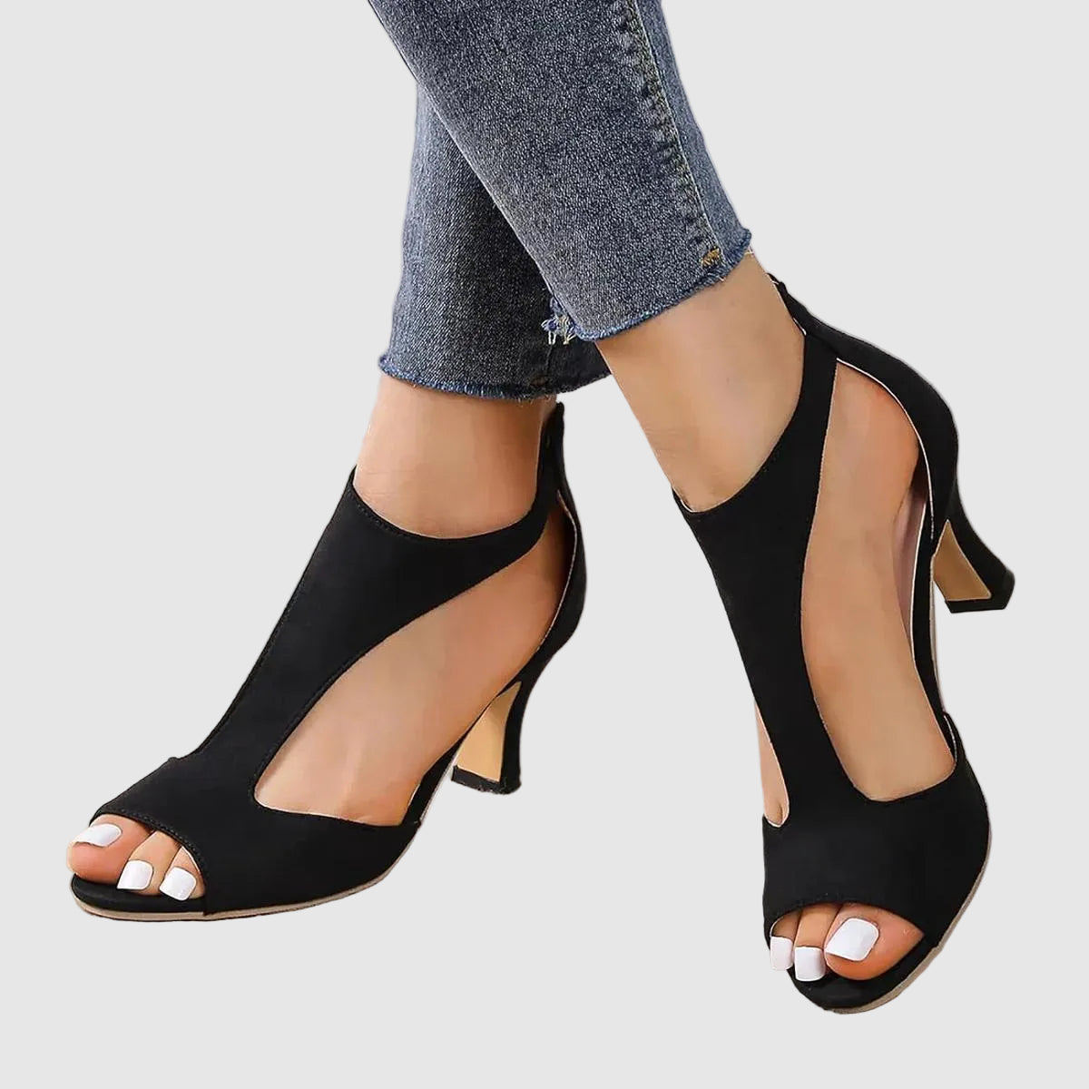 Low Heel Sandals with Open Toe for Women