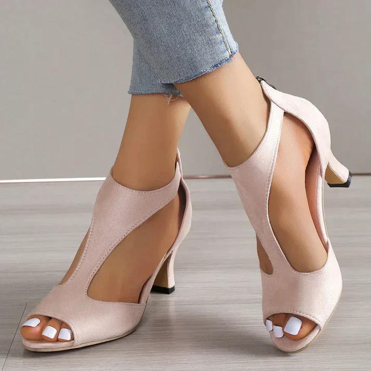 Low Heel Sandals with Open Toe for Women