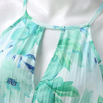 Flowing Full-Length Boho Maxi Dress with Sleeveless for Women