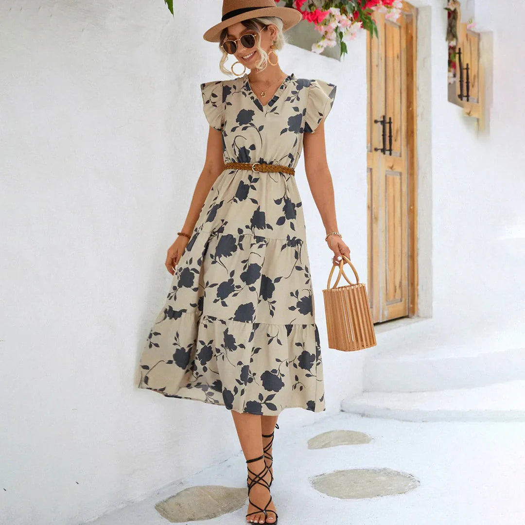 Floral Sleeveless Midi Dress for Women