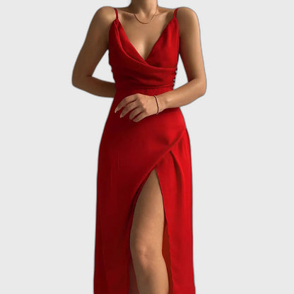 Fitted Full-Length Evening Maxi Dress with Sleeveless for Women