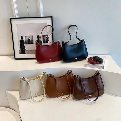 Vegan Leather Shoulder Bag with Adjustable Strap for Women