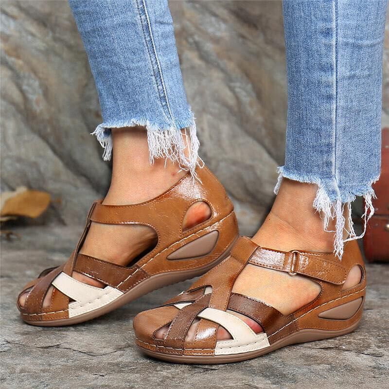 Vintage Sandals with Buckle Strap Detail for Women