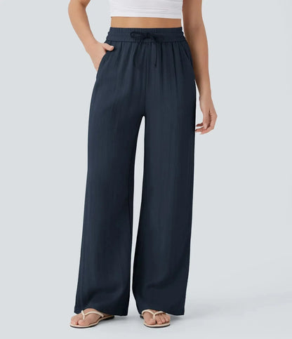 Linen Trousers Wide Leg High Waist for Women