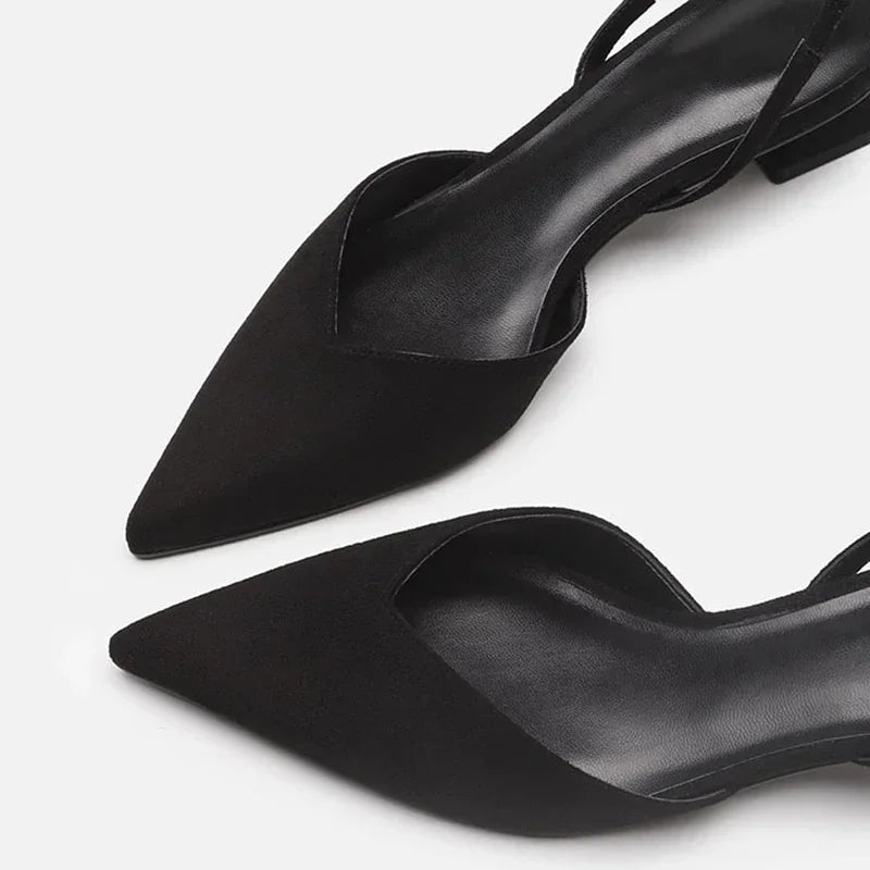 Kitten Heel Slingback Shoes with Pointed Toe for Women