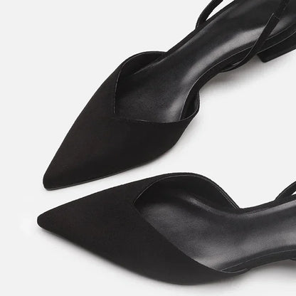 Kitten Heel Slingback Shoes with Pointed Toe for Women