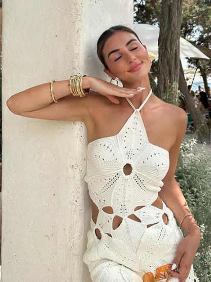 Flowing Full-Length Maxi Dress with Sleeveless for Women
