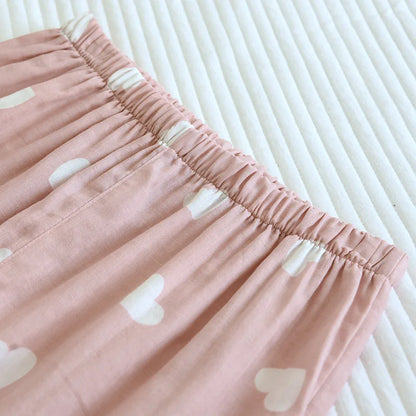 Heart Print Full-Length Long Sleeve Top for Women