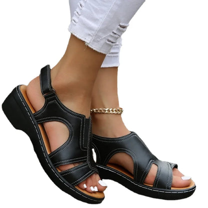 Block Heel Open Toe Sandals for Women
