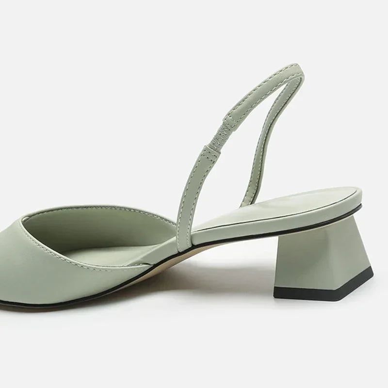 Kitten Heel Slingback Shoes with Pointed Toe for Women