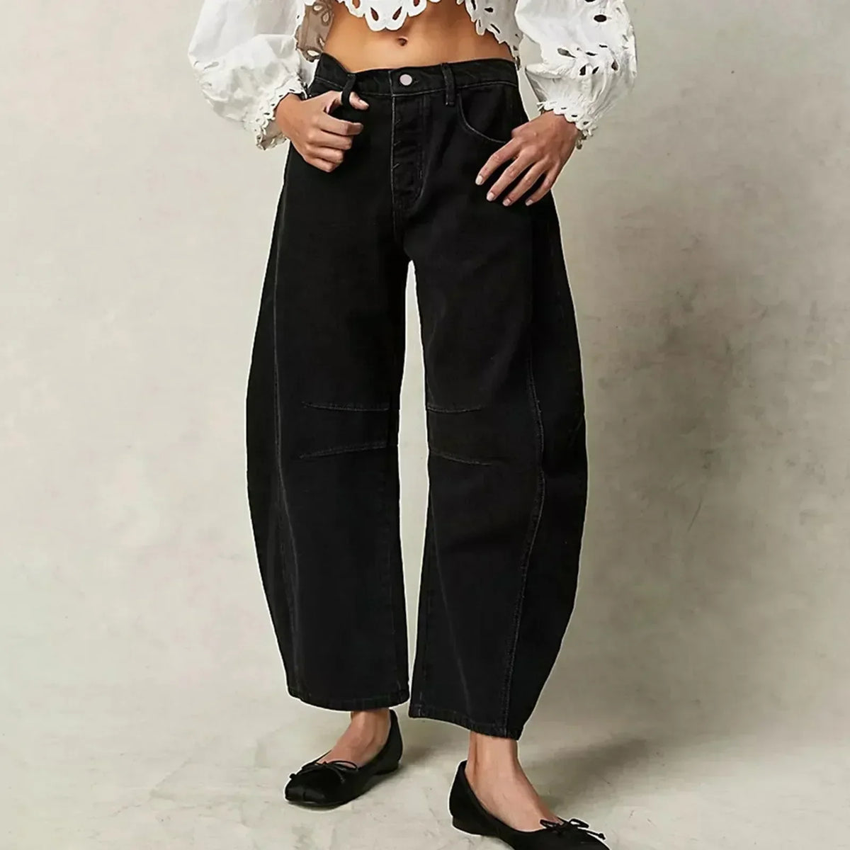 Wide Leg Trousers Baggy Fit High Waist for Women