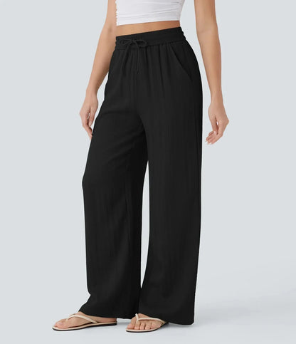 Linen Trousers Wide Leg High Waist for Women