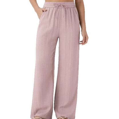 Linen Trousers Wide Leg High Waist for Women