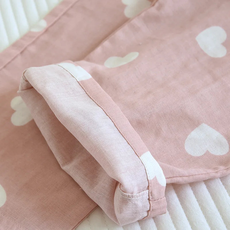Heart Print Full-Length Long Sleeve Top for Women